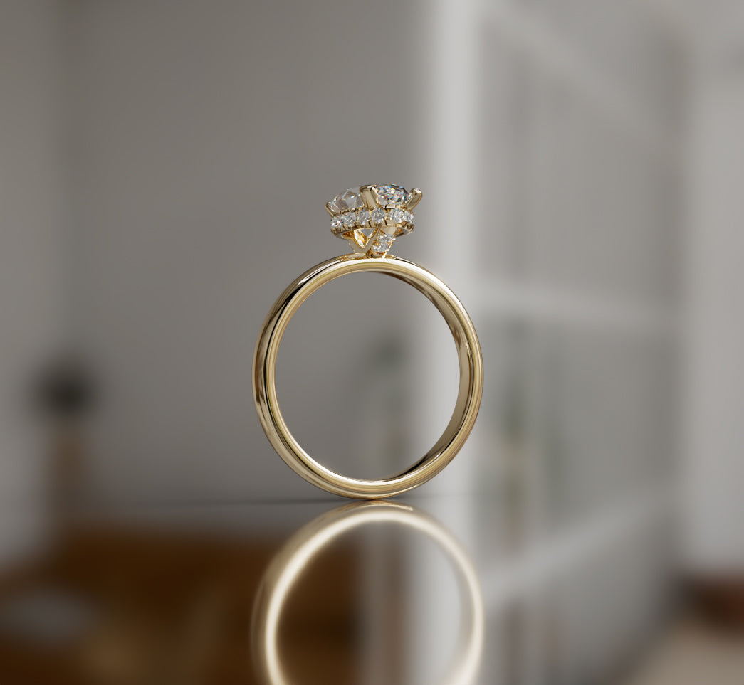 Hidden Halo Marquise Diamond Engagement Ring image 14