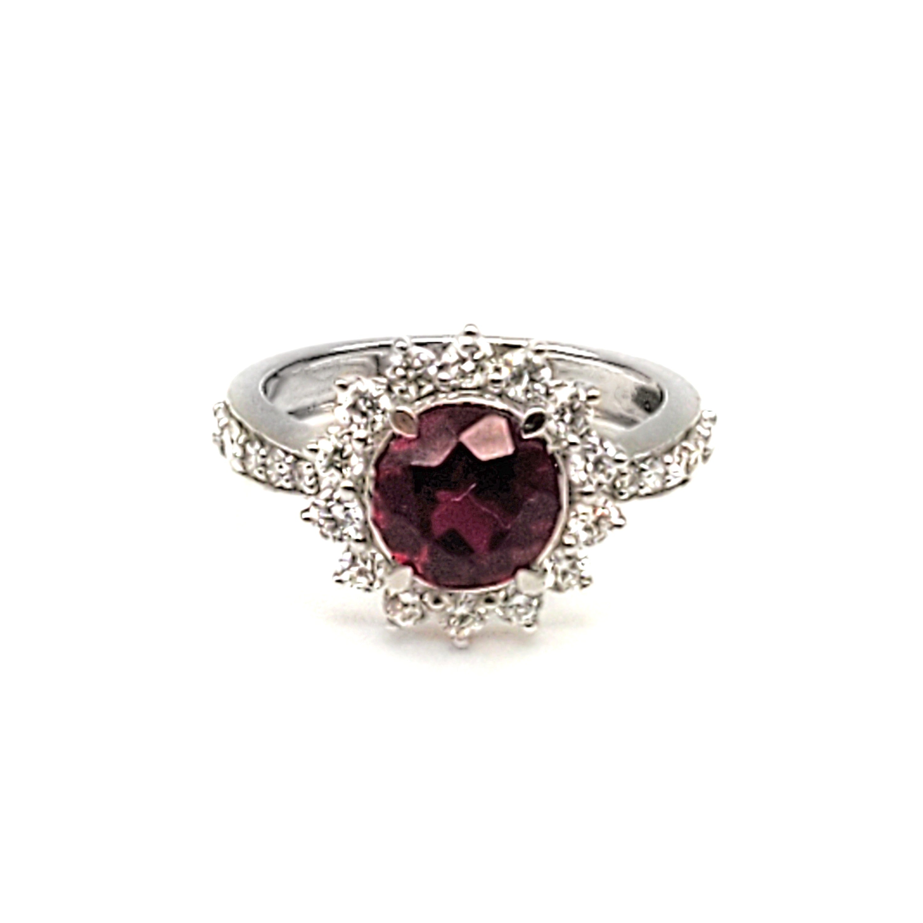 Created Red Ruby Halo Ring image 0