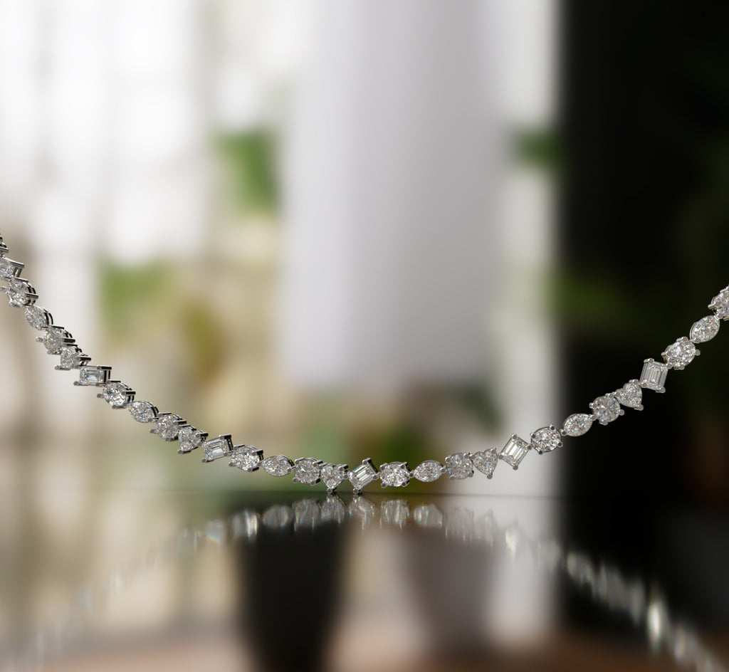 Mirror Fancy Shapes Diamond Necklace image 5