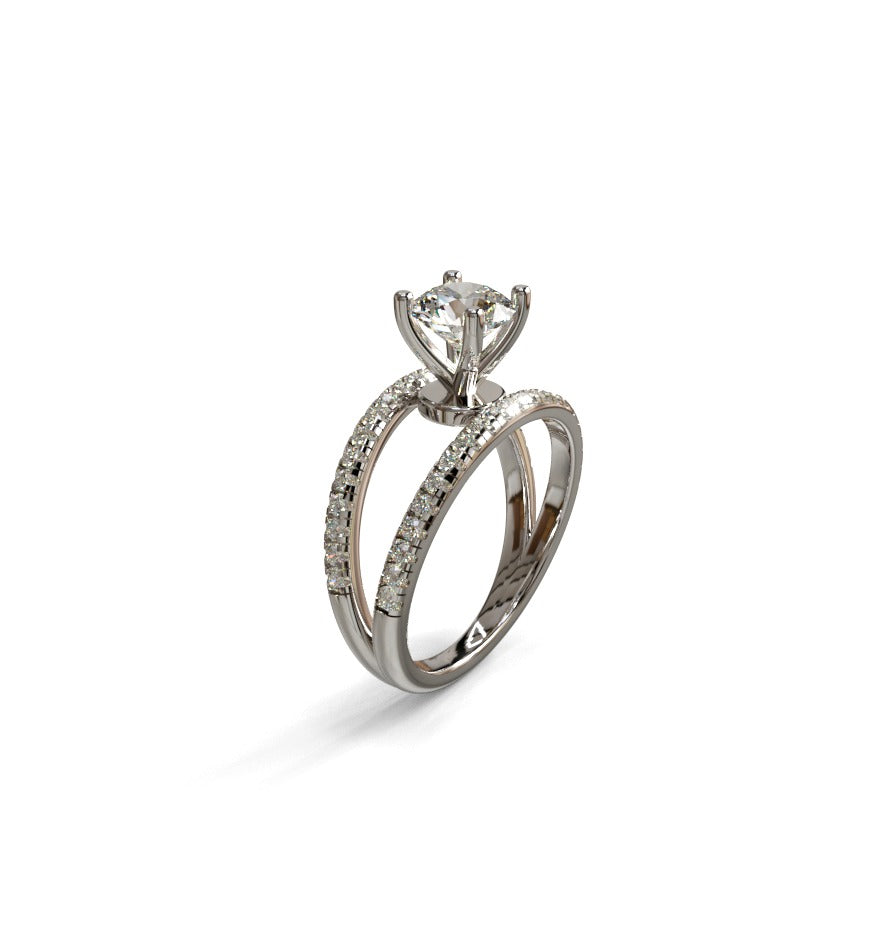 Split Shank Diamond Engagement Ring image 0