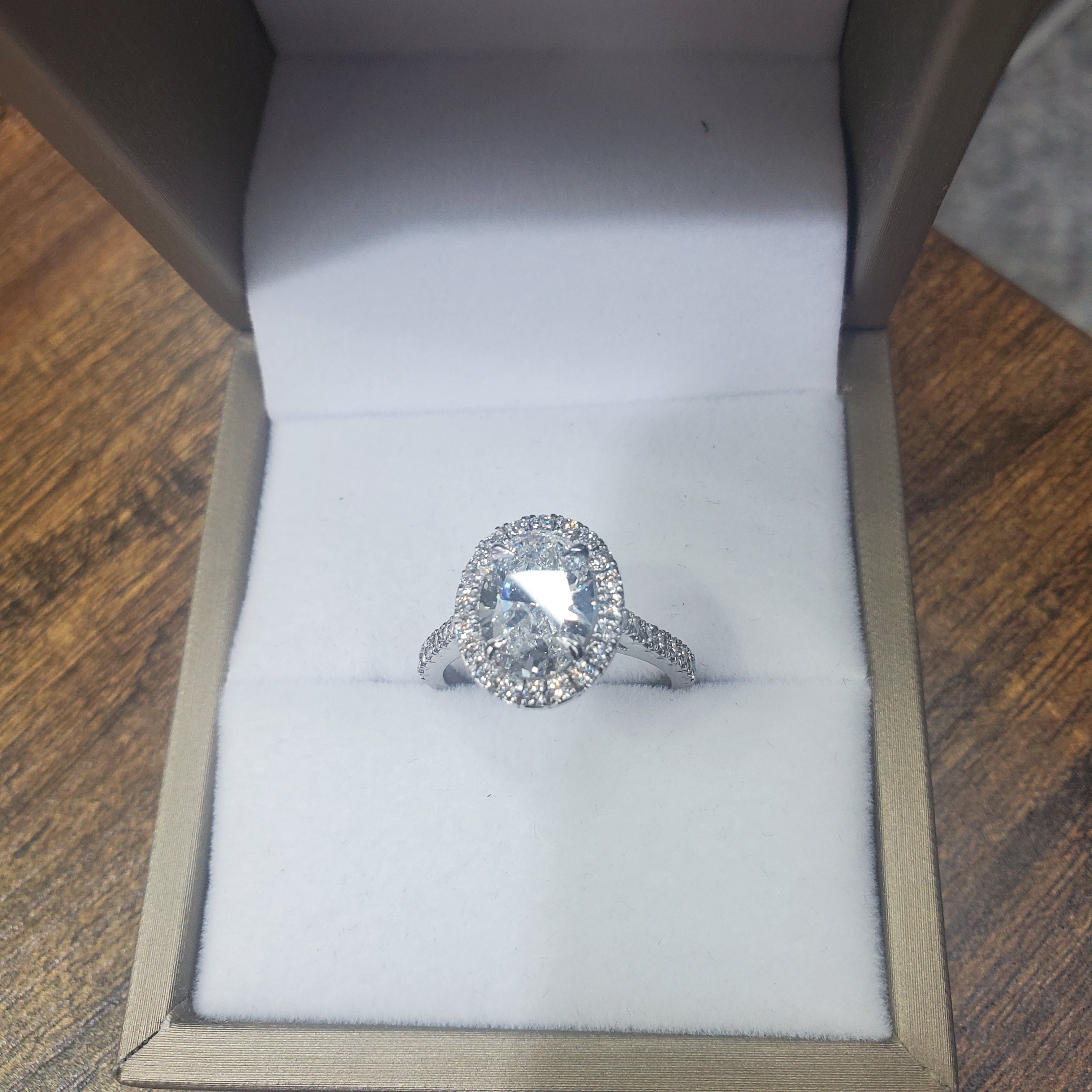 2.5 ct Oval Halo Micro Pave Engagement Ring image 0