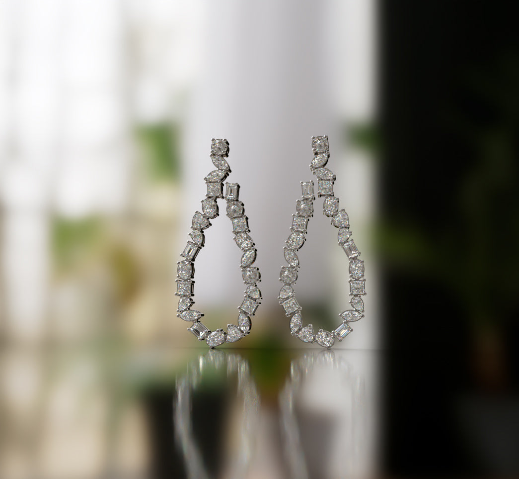 Ethereal Loop Diamond Dangle Earrings image 8
