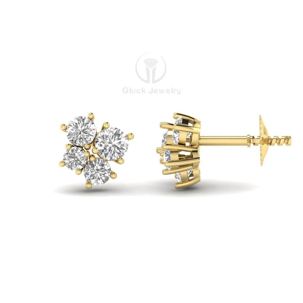 Four Stone Stud Earring image 7
