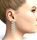 Three Row Pear Shape Diamond Stud Earring image 0