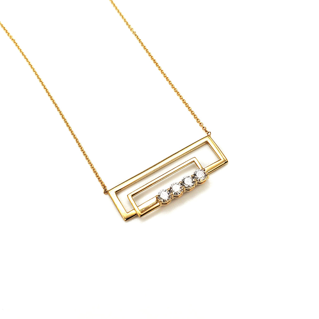 Double Rectangle Diamond Pendant image 8