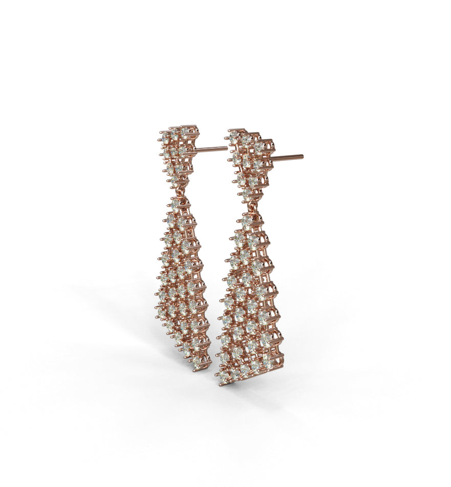 Triangle Shape Diamond Dangle Earring image 4