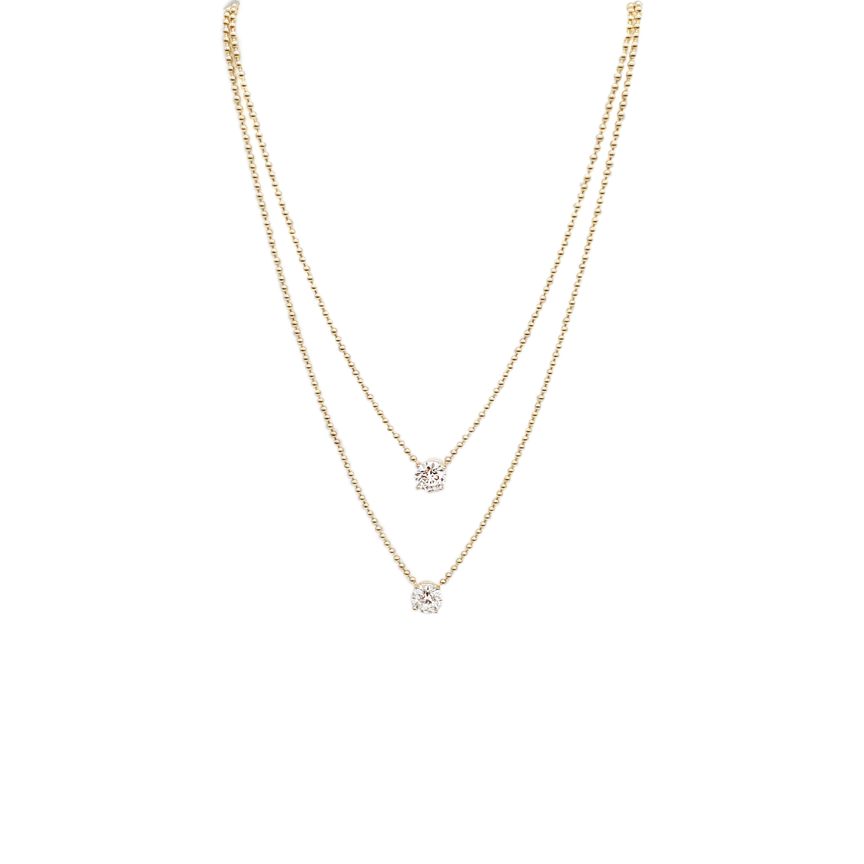 Two Row Ball Chain Diamond Pendant image 0