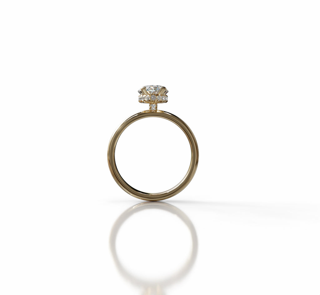 Hidden Halo Marquise Diamond Engagement Ring image 6