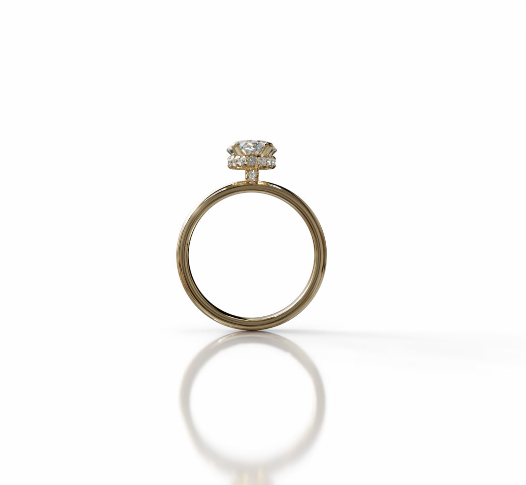 Hidden Halo Marquise Diamond Engagement Ring image 6