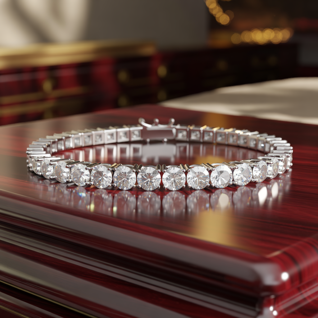 4 Prong Basket Setting Classic Tennis Bracelets image 1