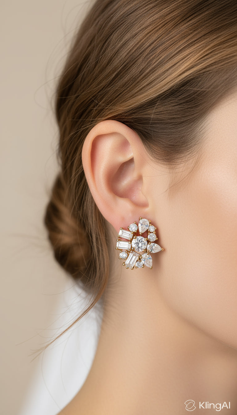 Clara Nova – Diamond Cluster Earrings
