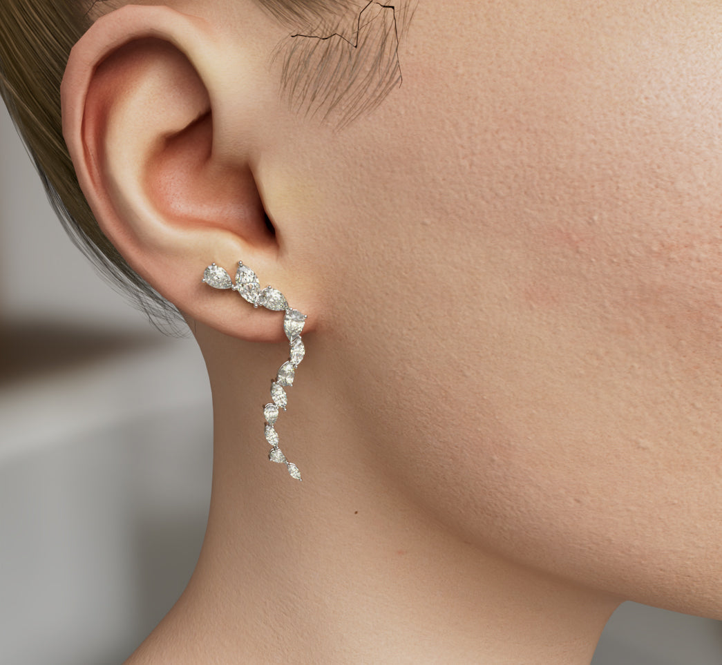 Marquise and Pear Diamond Drop Earring image 3