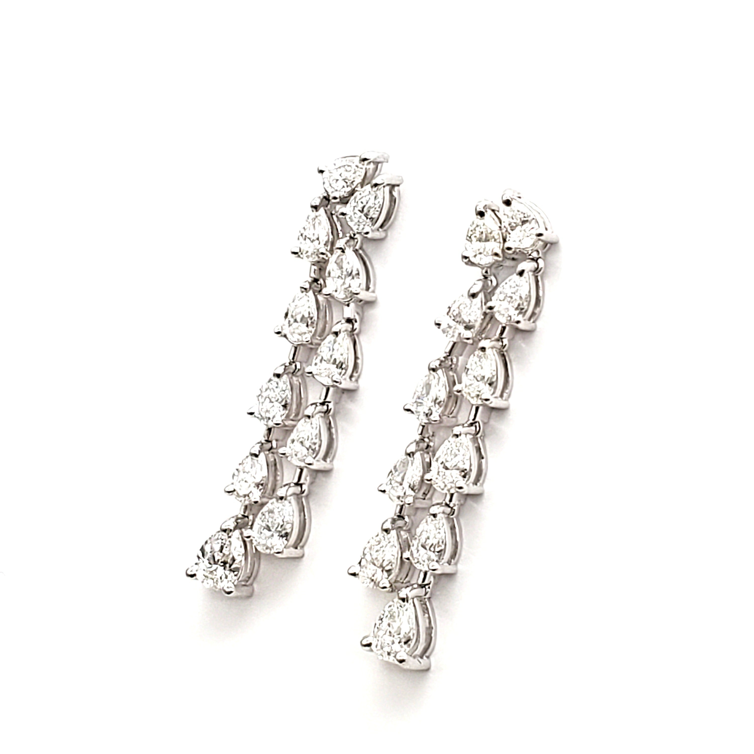 Double Row Pear Shape Diamond Earring image 2