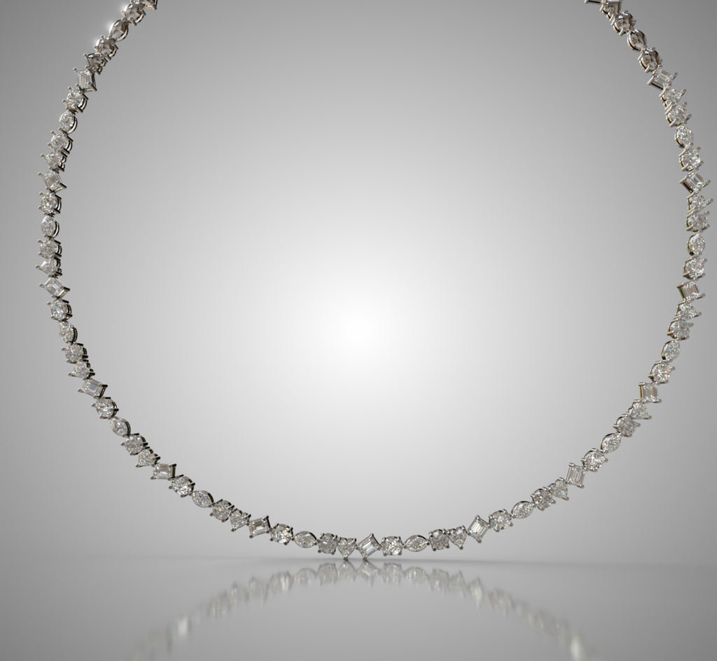 Mirror Fancy Shapes Diamond Necklace image 3