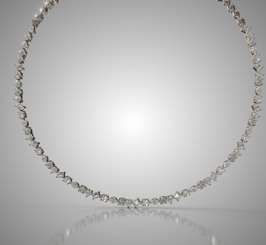 Mirror Fancy Shapes Diamond Necklace image 3