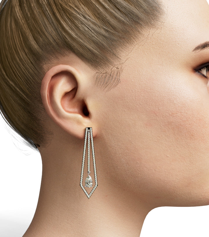 Pear Shape Frame Dangle Earring image 0
