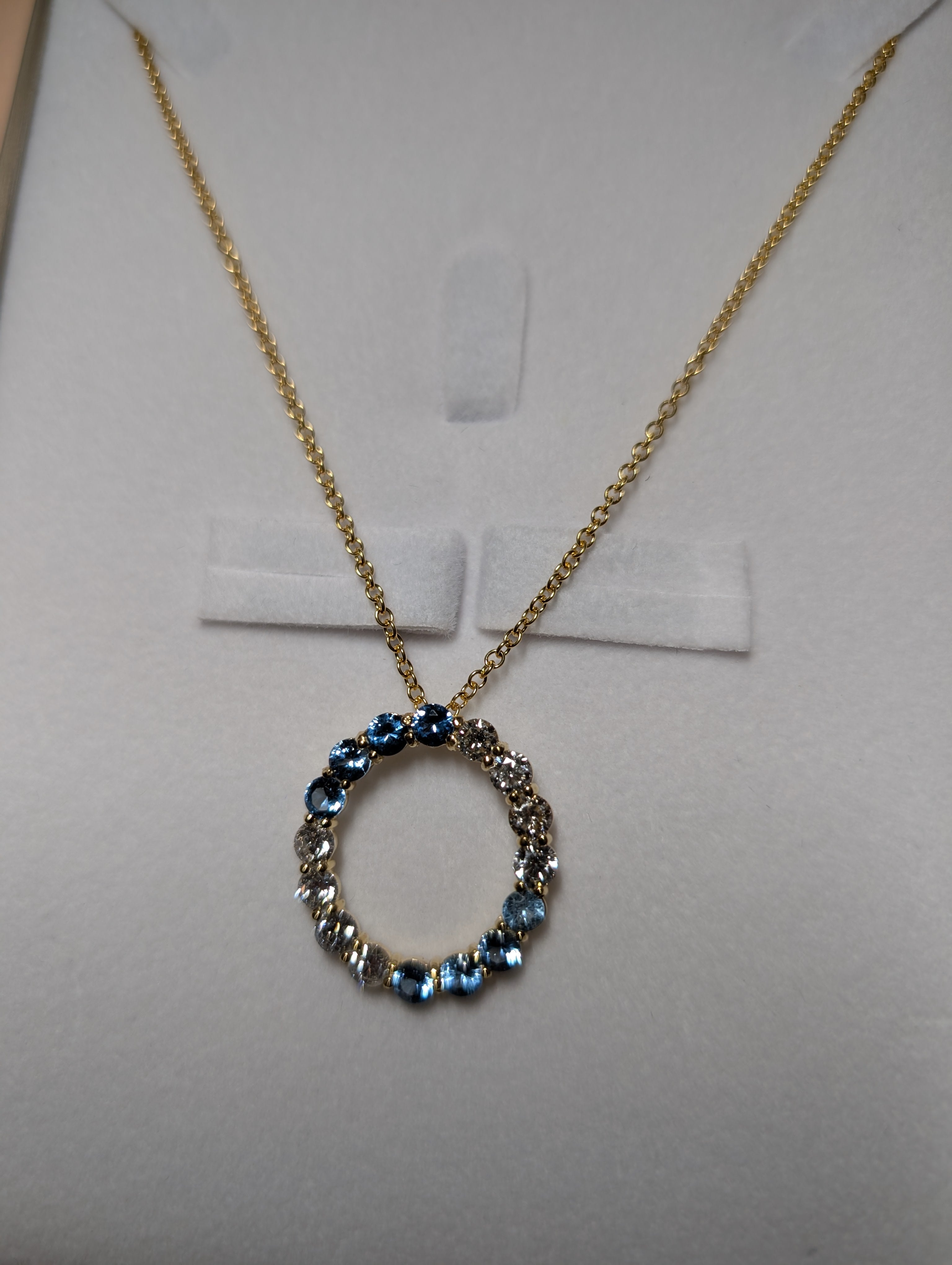 Genuine Blue Topaz and Diamond Pendant image 1