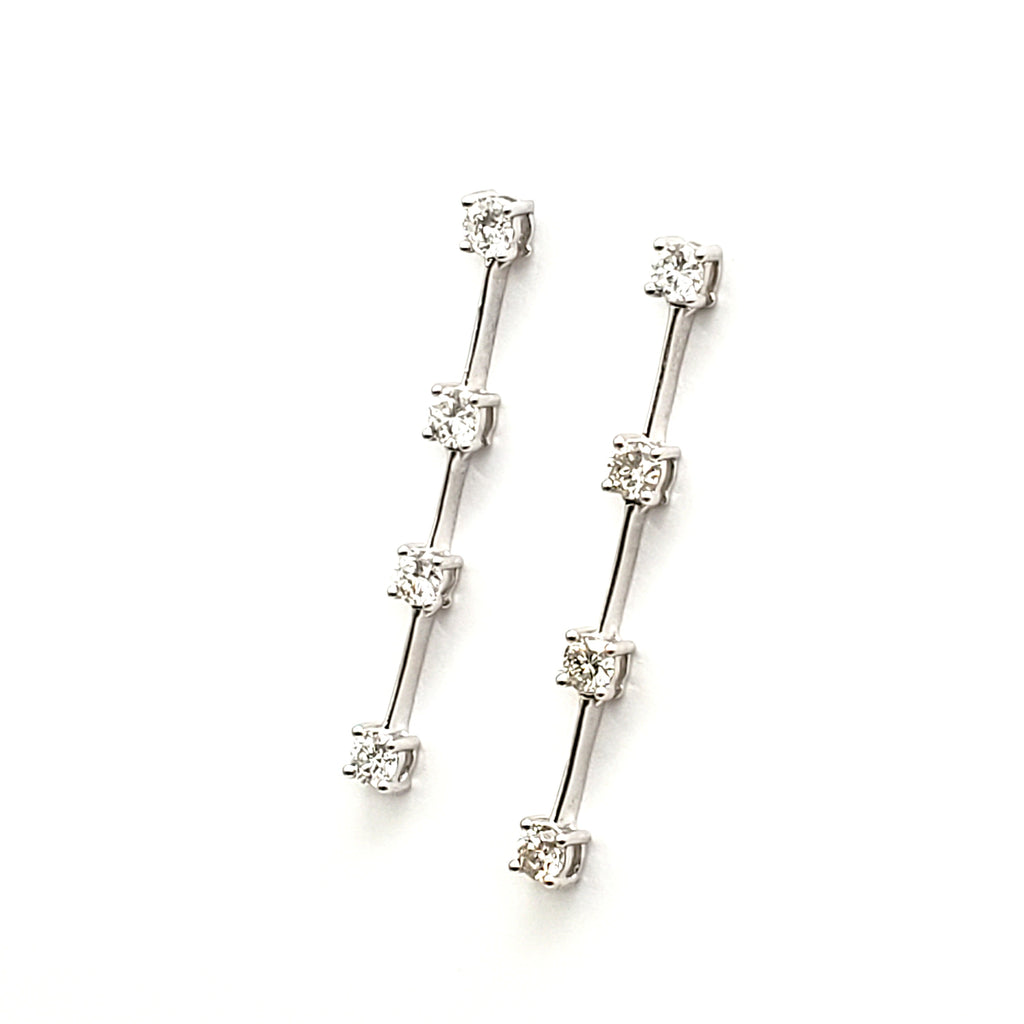 Drop Earring with Round Diamonds image 1