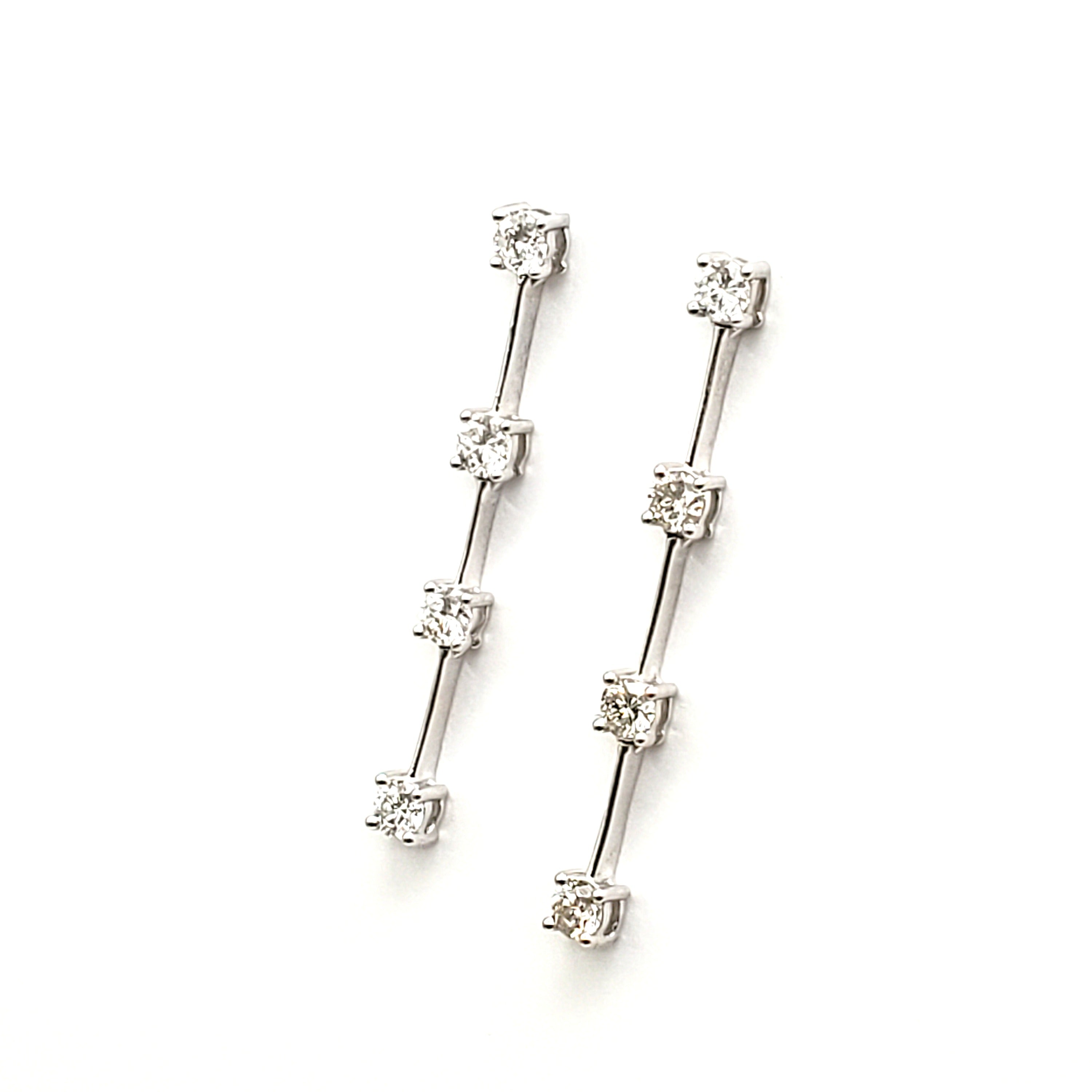Drop Earring with Round Diamonds image 1
