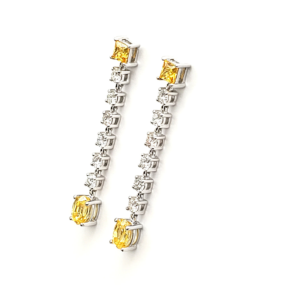 Drop Earring with Yellow Sapphire image 1