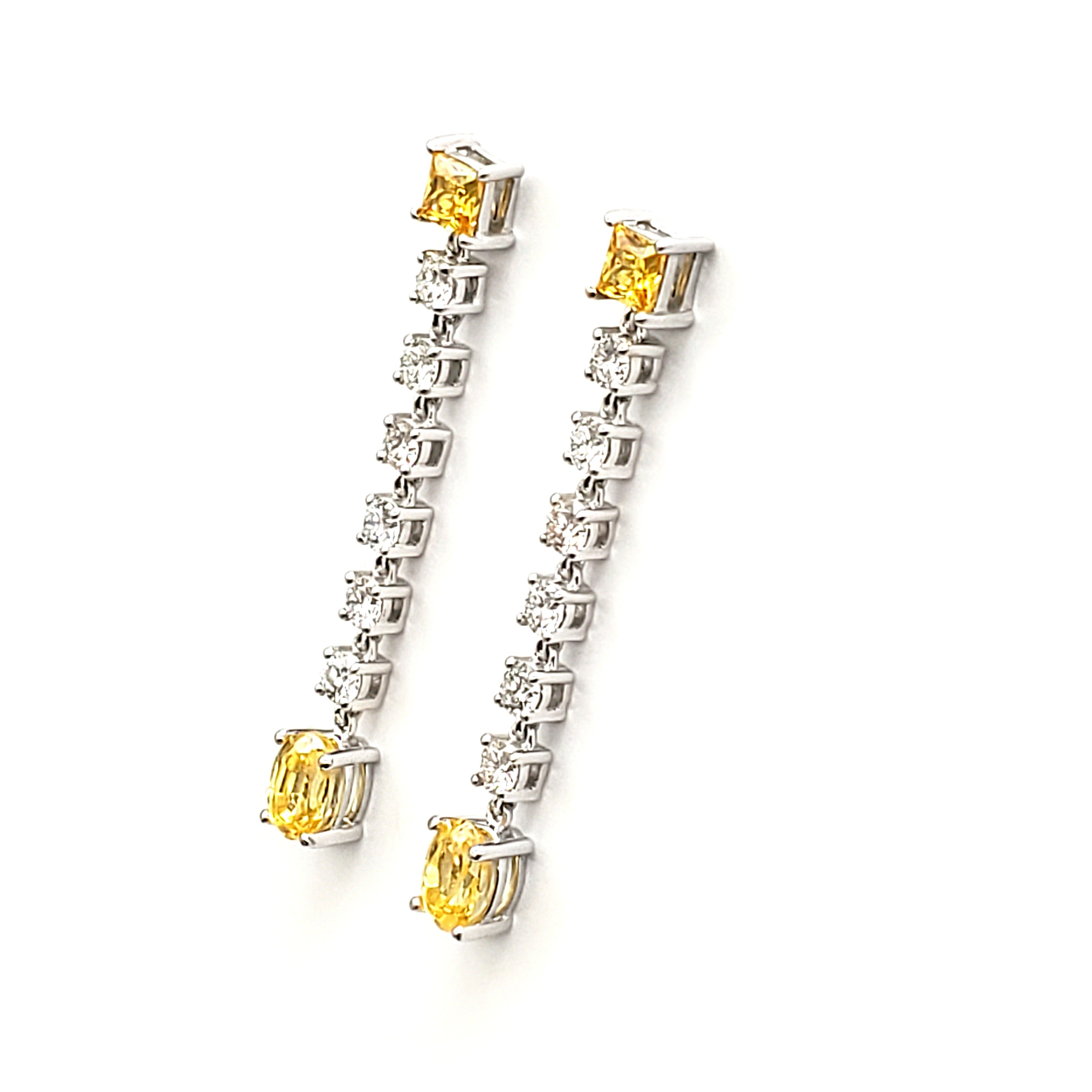 Drop Earring with Yellow Sapphire image 1