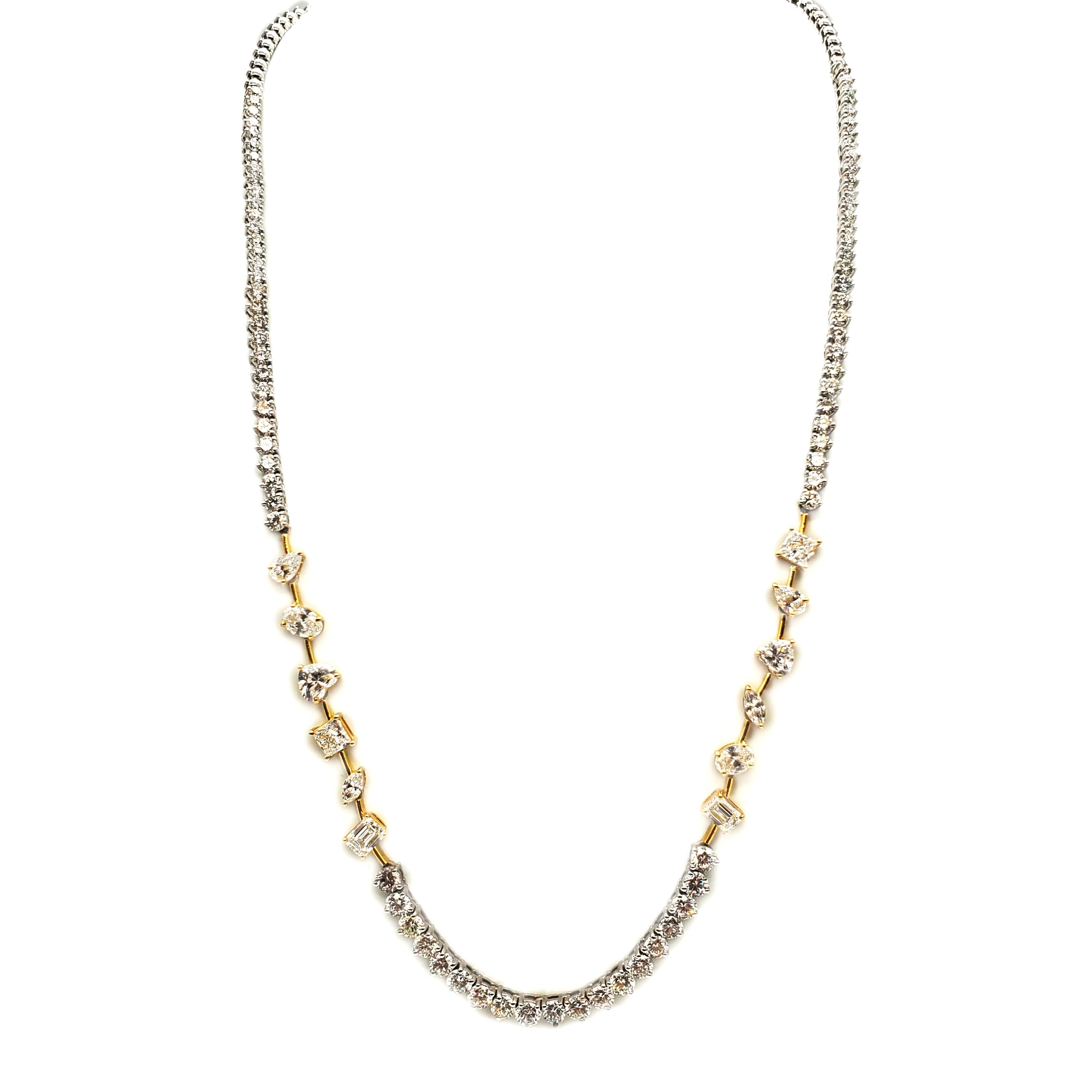 Two Tone Fancy Diamonds Tennis Necklace image 0