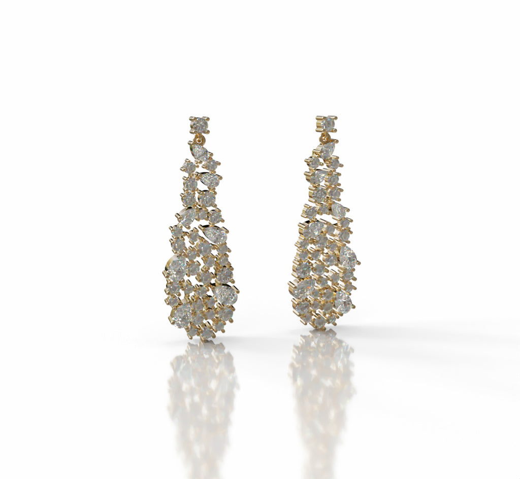 Pear Shapes Touch Diamond Dangle Earring image 5