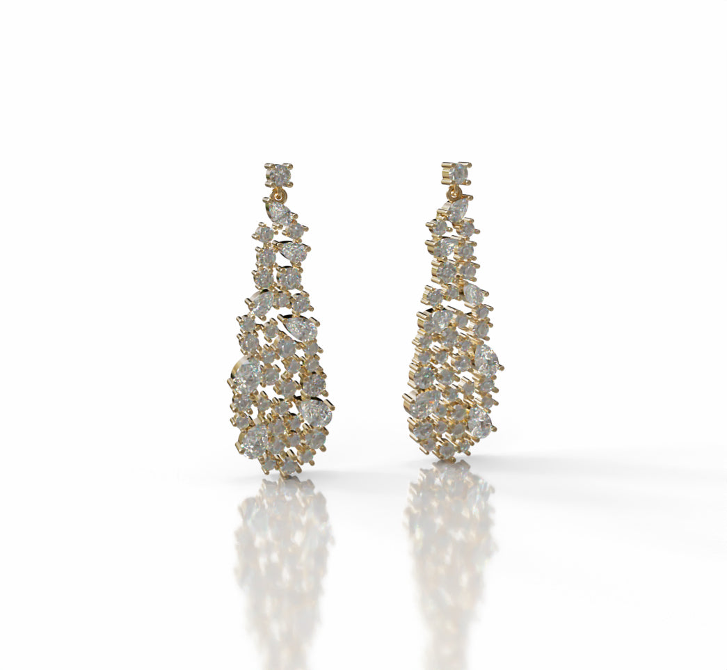 Pear Shapes Touch Diamond Dangle Earring image 5