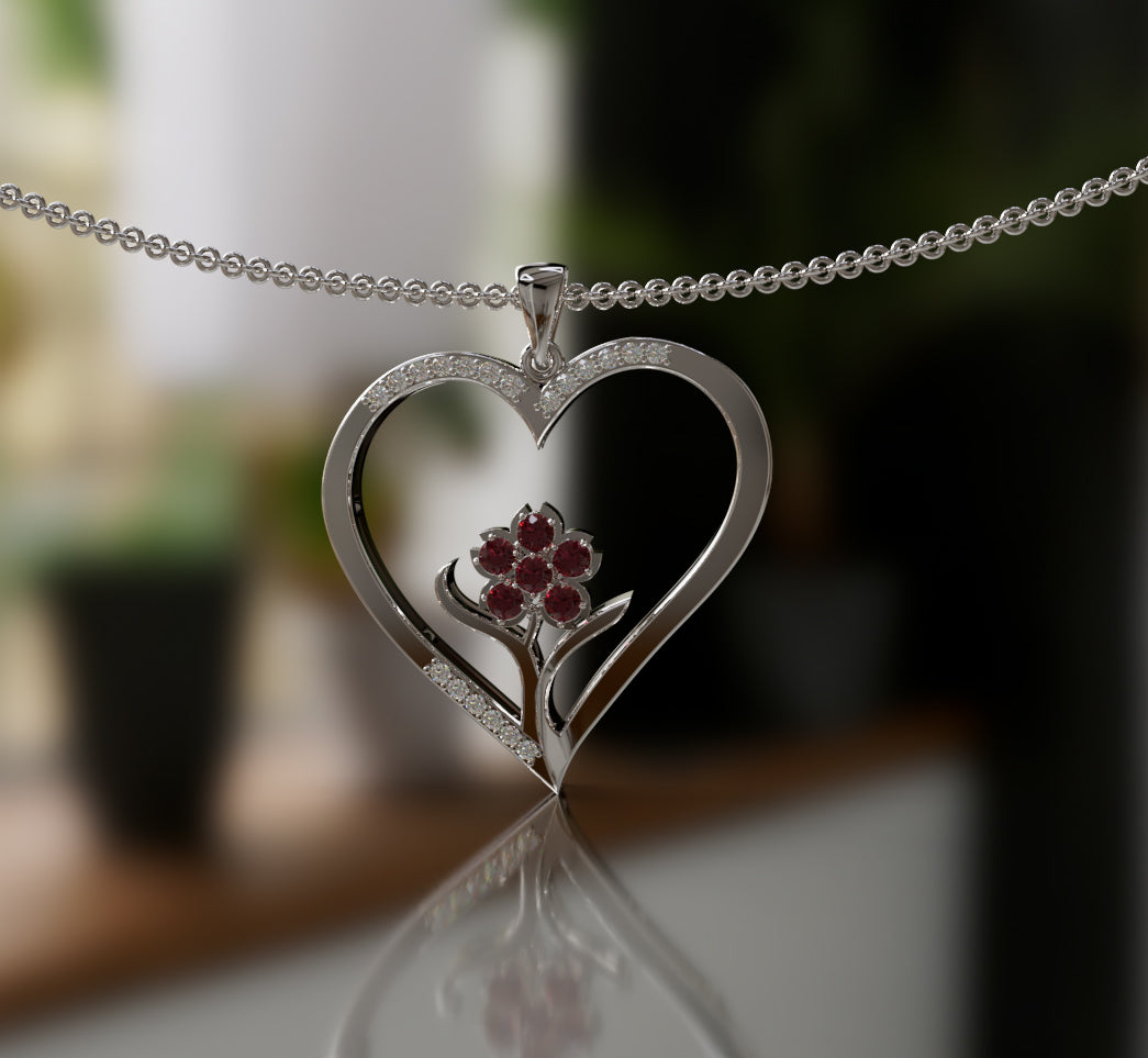 Heart Flower Pendant image 11
