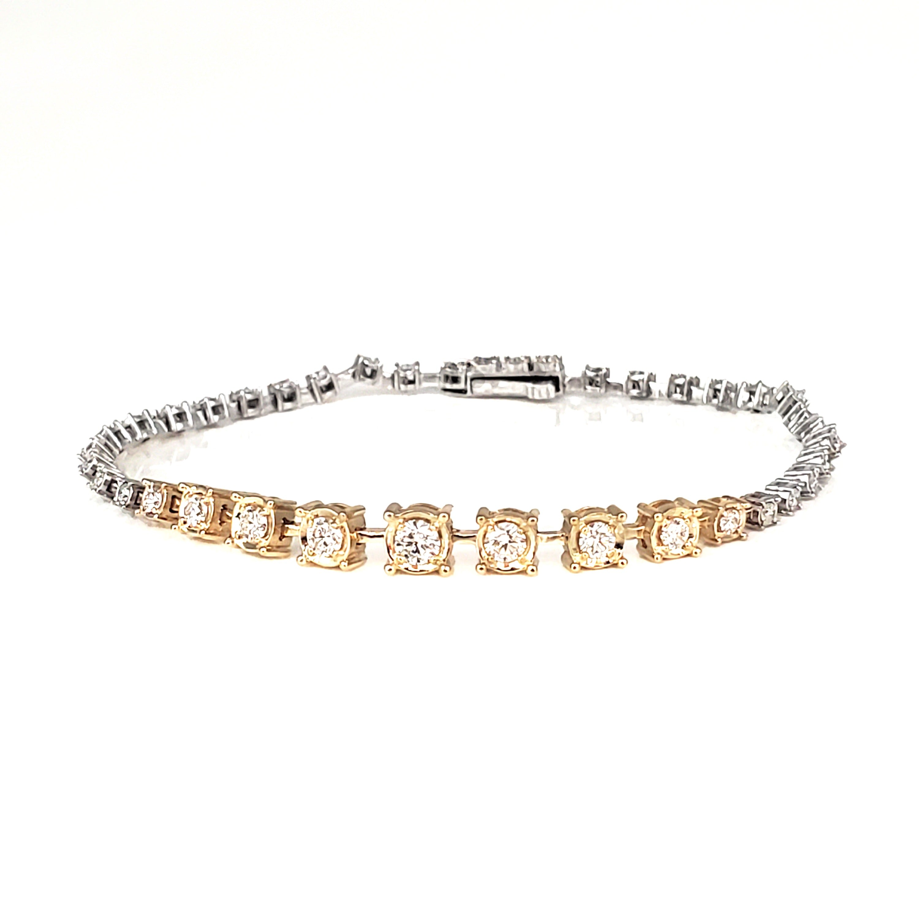 Two Tone Tapered Tennis Bracelet image 0