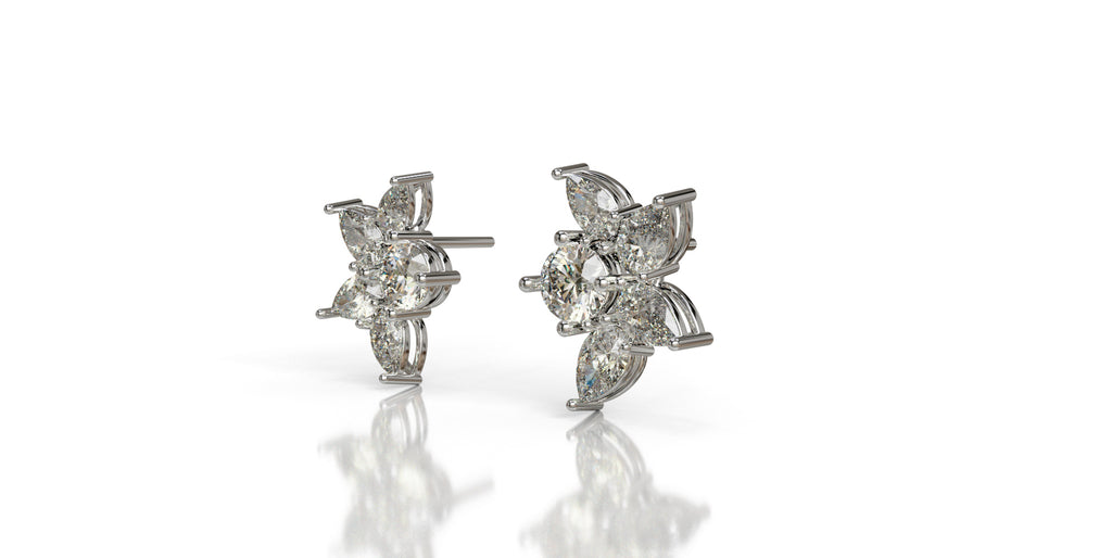 Pear Shape Butterfly Stud Earring image 2