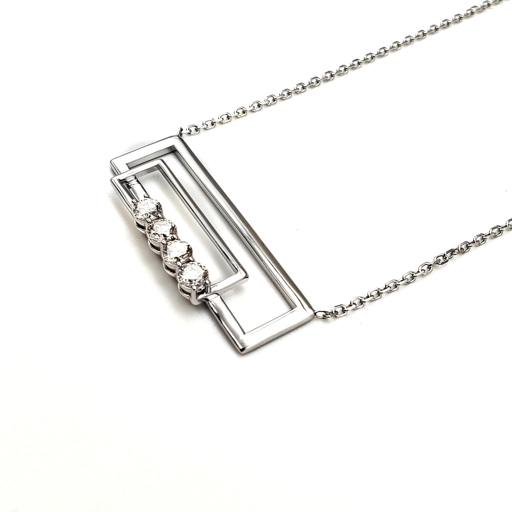 Double Rectangle Diamond Pendant image 2