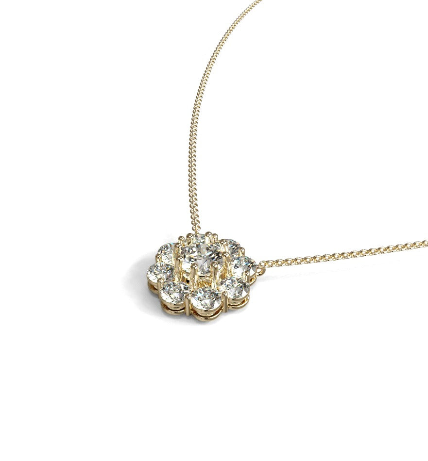 2ct Center, 50 pts Sides Halo Pendant image 6