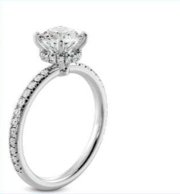 Crown Hidden Halo Diamond Engagement Ring image 0