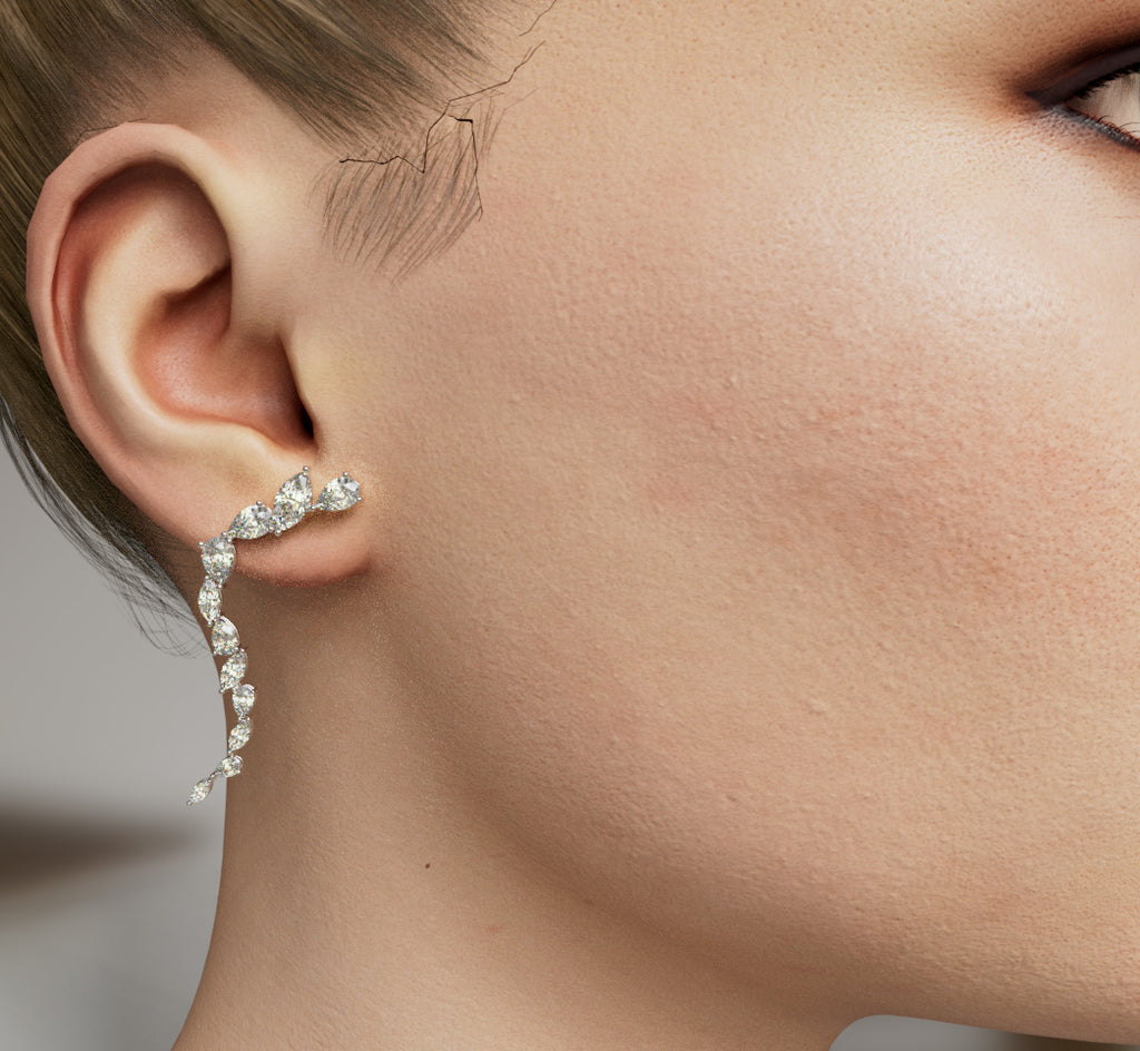 Marquise and Pear Diamond Drop Earring image 8