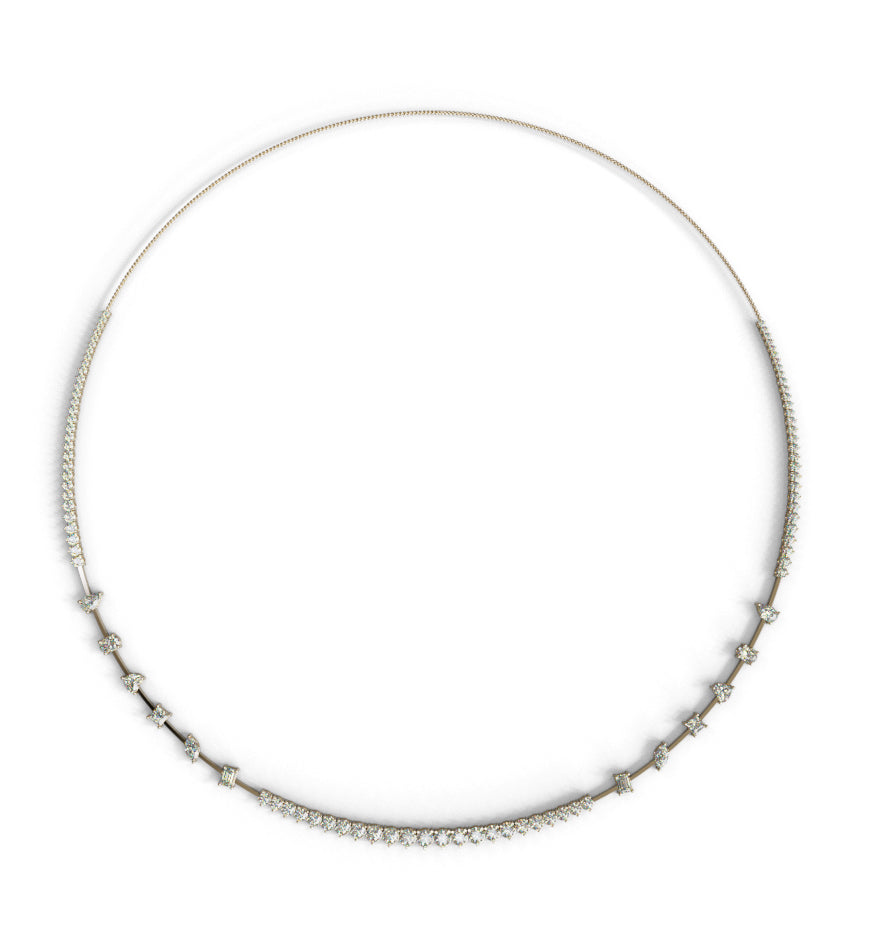 Mirror Fancy Shapes Diamond Tennis Necklace image 0