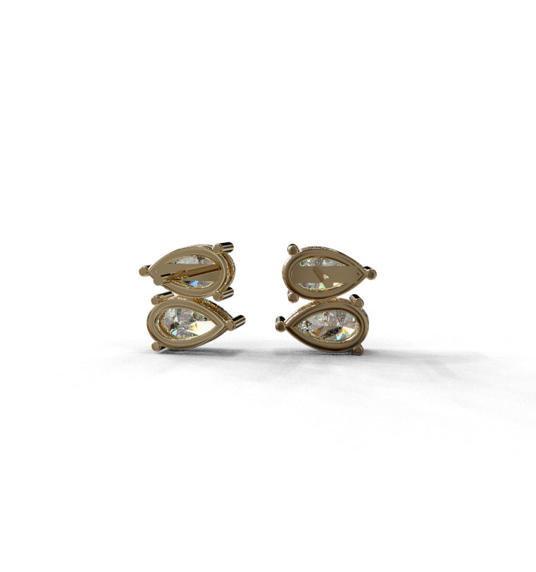 Double Pear Diamond Cluster Stud Earring image 5