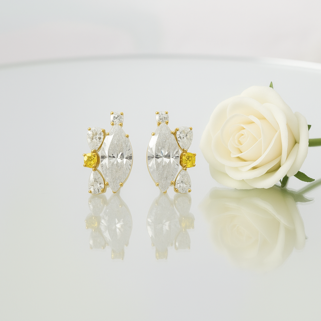 Solar Radiance Marquise Diamond Stud Earrings image 0