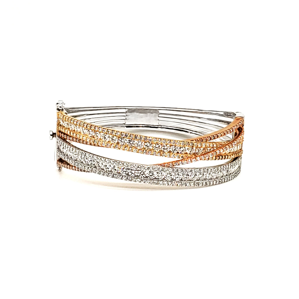 Two Tone Diamond Bangle image 0