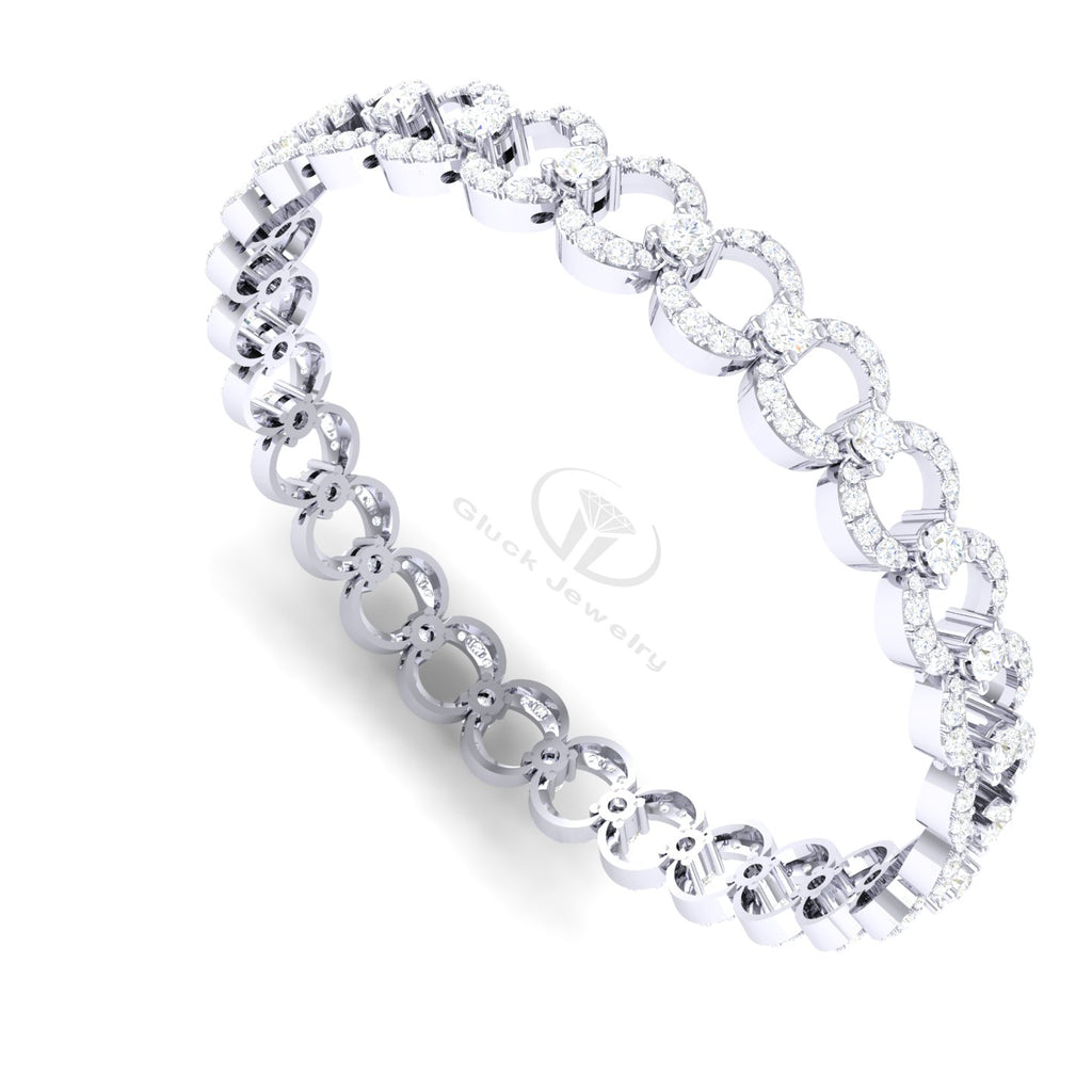 Circles with Round Diamond Bracelet image 1