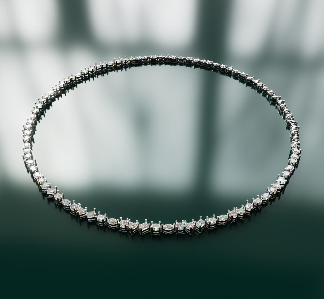 Mirror Fancy Shapes Diamond Necklace image 1