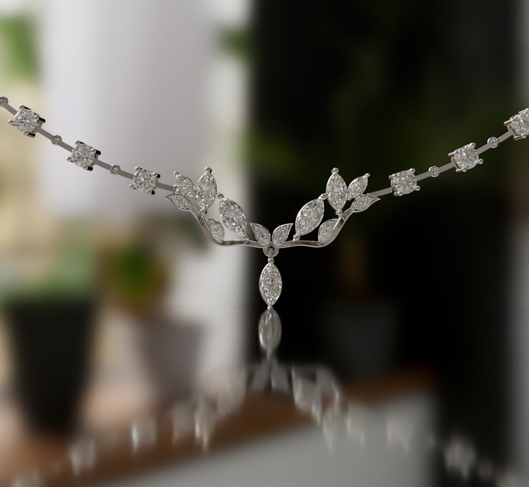 Fancy Cathedral Marquise Diamond  Necklace image 3