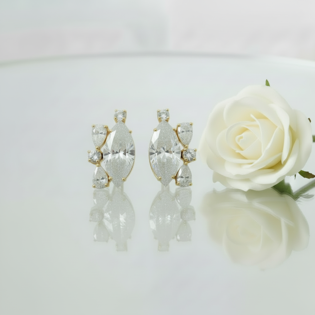 Solar Radiance Marquise Diamond Stud Earrings image 9