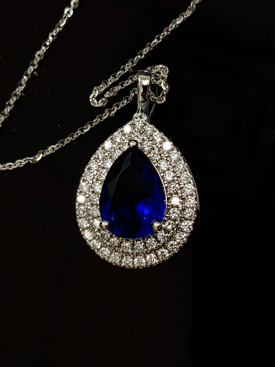 Double Halo Pear Shape Pendant image 13
