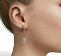Triangle Shape Emerald  Diamond Earring image 0