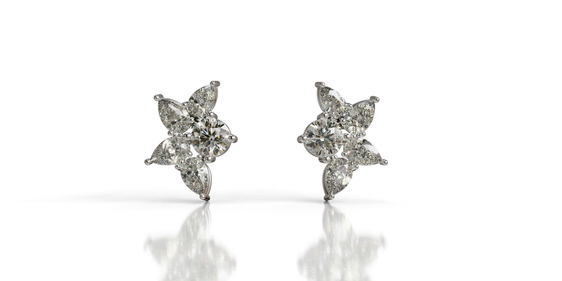 Pear Shape Butterfly Stud Earring image 1