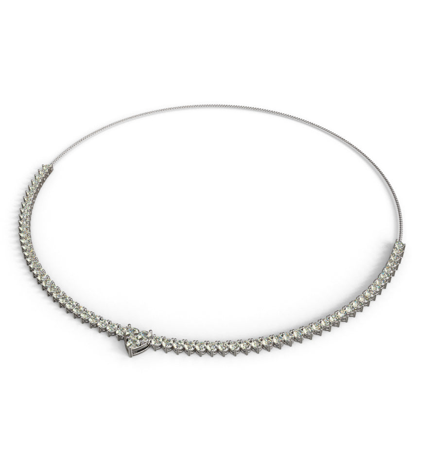 Heart Shape Tennis Necklace image 6