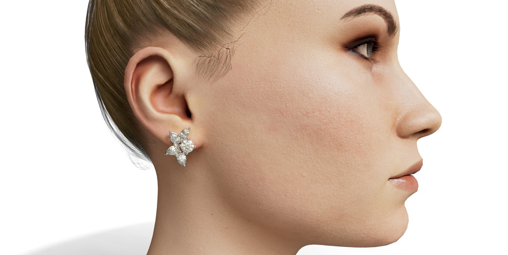Pear Shape Butterfly Stud Earring image 4