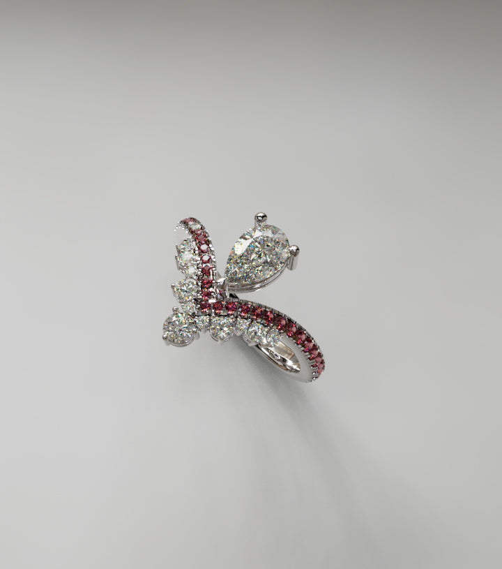 Pear Crown Fancy Diamond Ring image 6