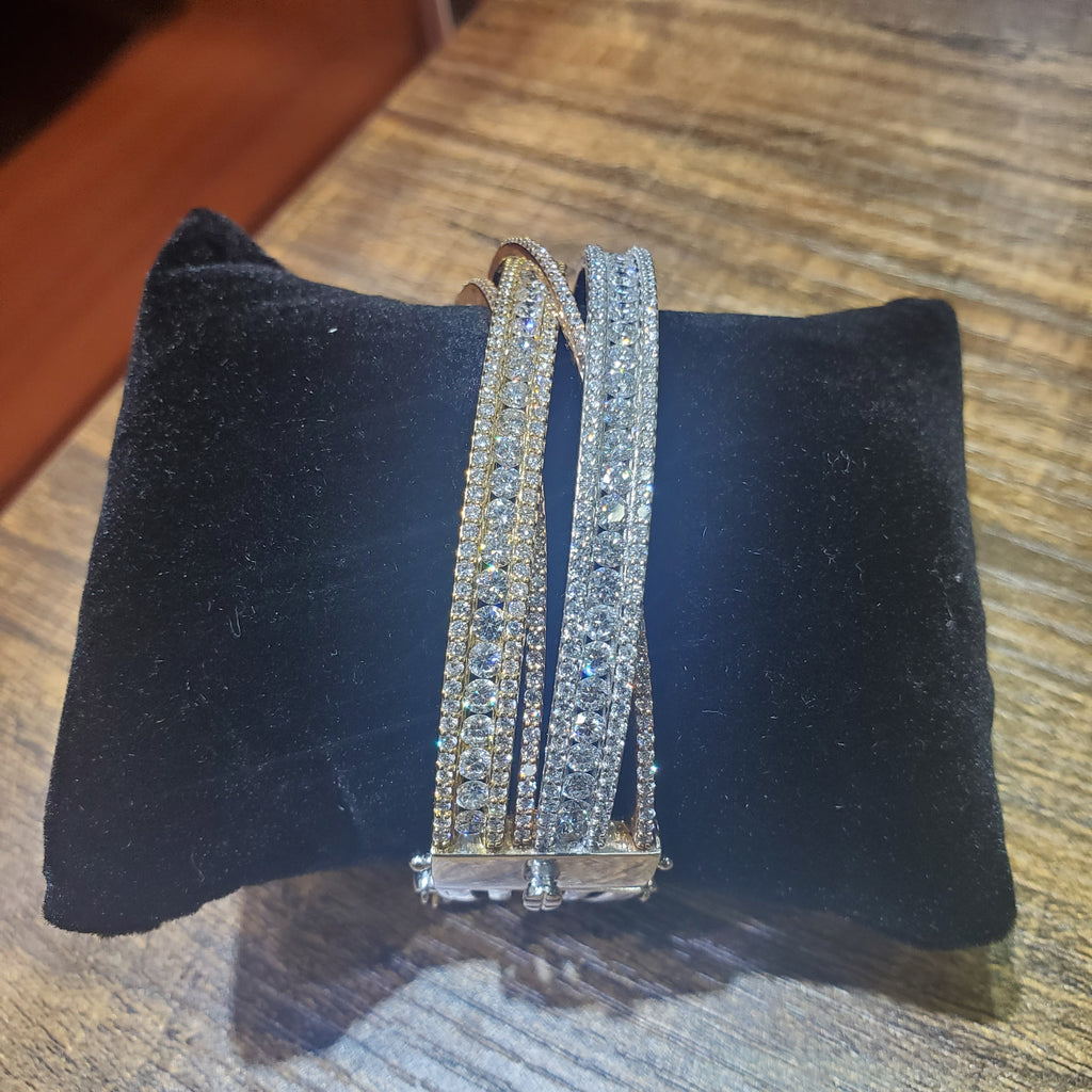 Two Tone Diamond Bangle image 10